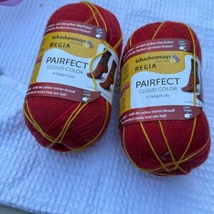 Regia sock yarn 2 pack red cloud color